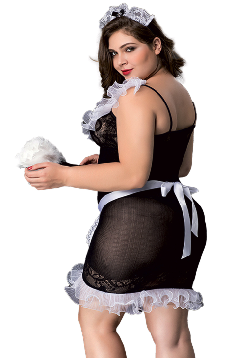 TENUE DE SOUBRETTE NOIR XL/XXL