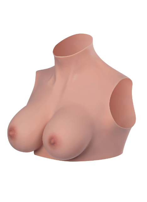 Buste seins réalistes col haut peau foncée T M