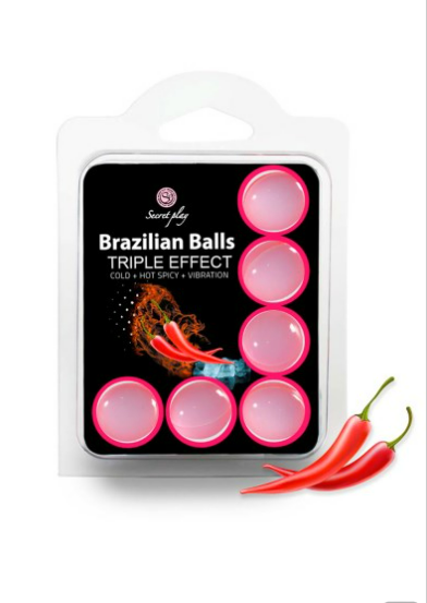 lubrifiant SET 6 BRAZILIAN BALLS TRIPLE EF.