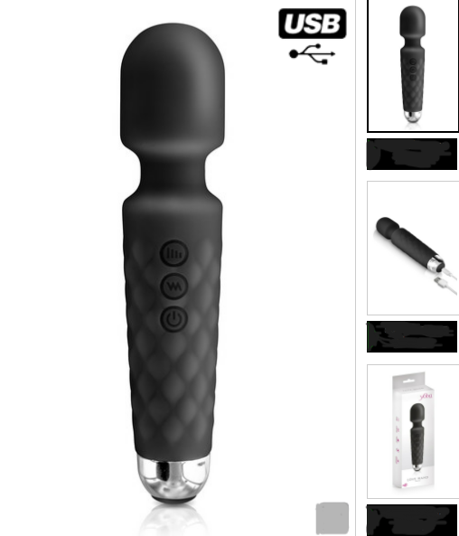 Vibromasseur noir 20 vitesses USB Yoba
