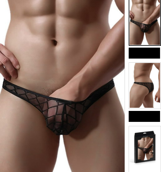 Slip noir transparent MP061 Paris Hollywood