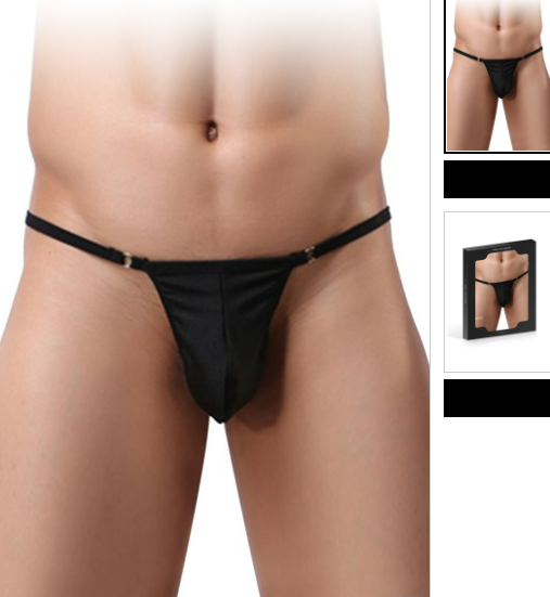 Mini string noir homme Paris Hollywood