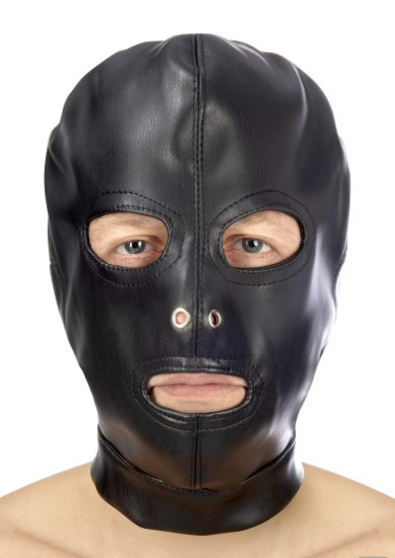 Cagoule yeux bouche sangle lacet Fetish Tentation