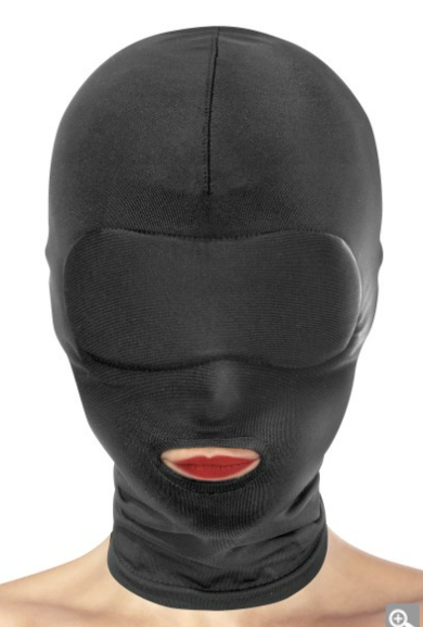Cagoule noire ouverture bouche Fetish Tentation