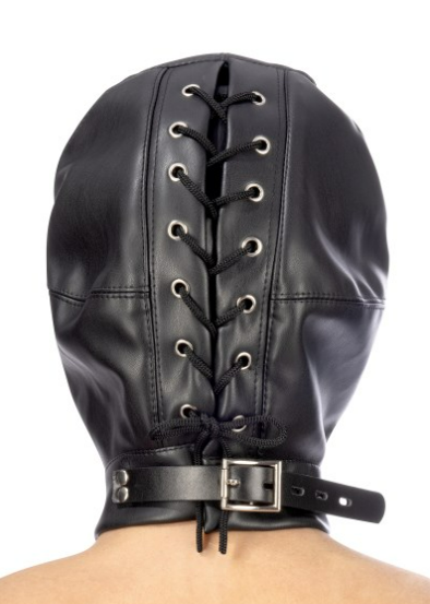 Cagoule yeux bouche sangle lacet Fetish Tentation