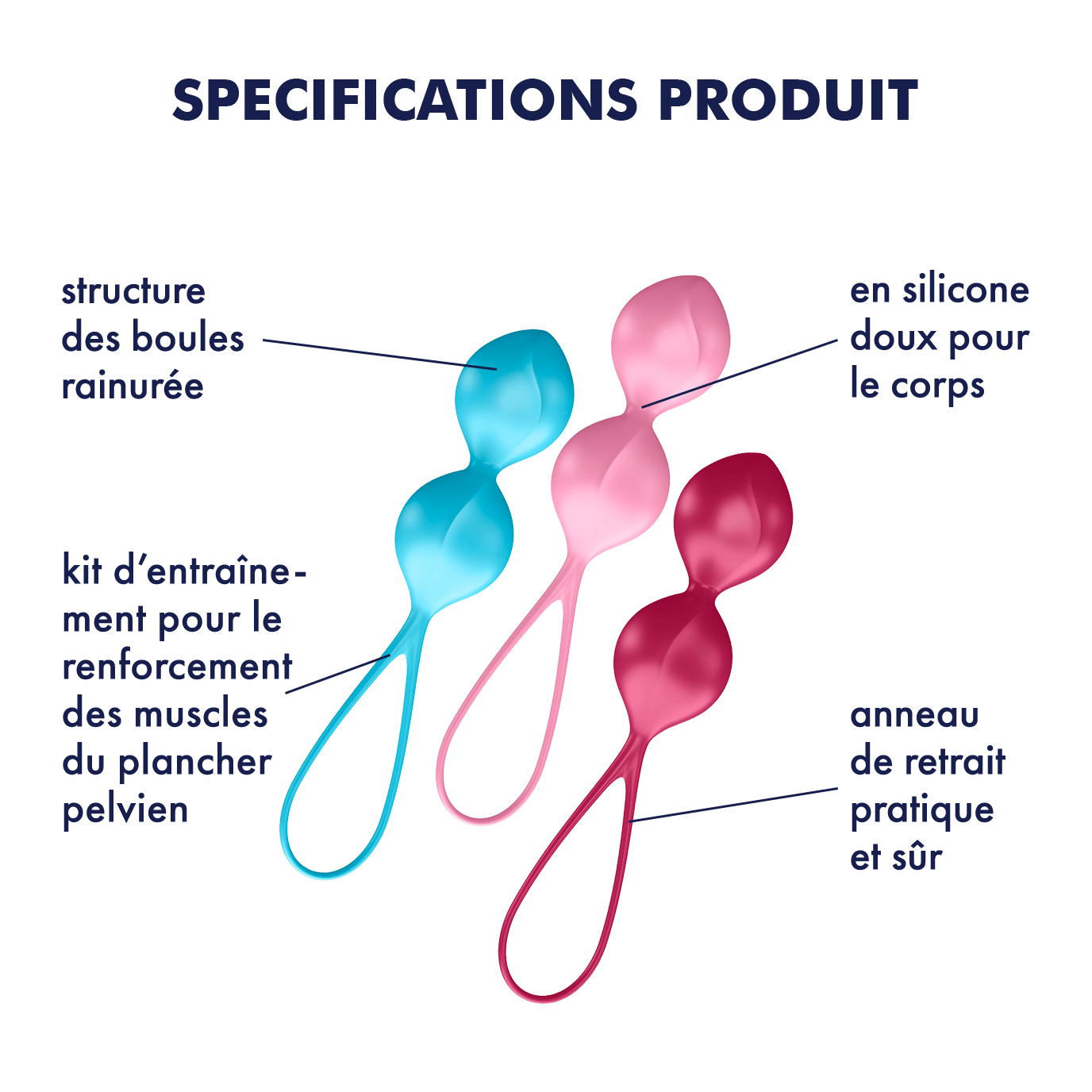 Set 3 boules de Geisha Satisfyer Loveballs Design