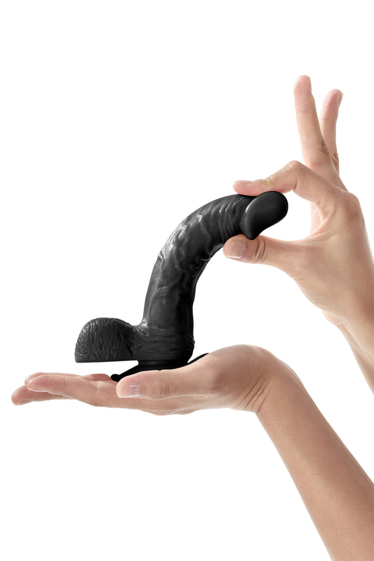 gode ventouse réaliste noir 18cm