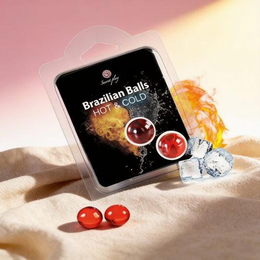 lubrifiant set 2 HOT & COLD EFFECT BRAZILIAN — photo éditoriale sur lin drapé