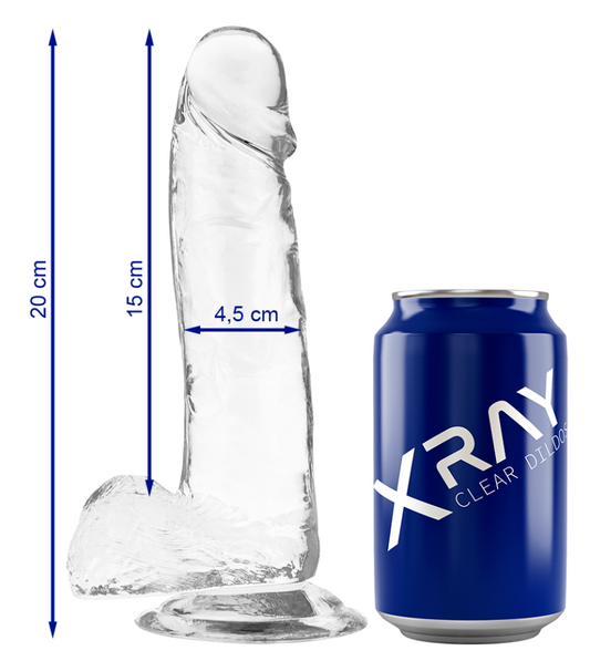 GODES XRAY CLEAR COCK WITH BALLS 20CM X 4.5CM