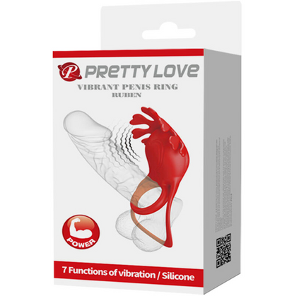 ANNEAU VIBRATEUR RUBEN 7 VIBRATIONS SILICONE ROUGE