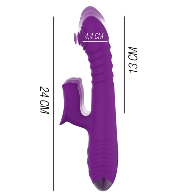 VIBRATEUR RECHARGEABLE MULTIFONCTION IGGY UP & DOWN AVEC STIMULATEUR CLITORAL VIOLET