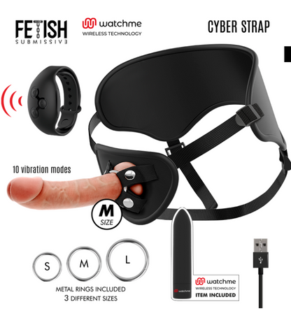 Harnais gode télécommandé Cyber Strap Watchme — M