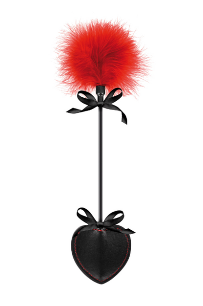 Cravache BDSM tapette cœur et plumeau