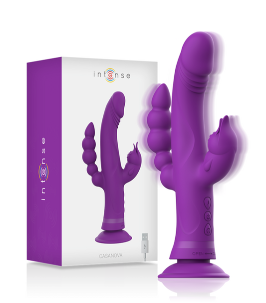 VIBRATEUR EN SILICONE CASANOVA RABBIT TRIPLE MOTEUR VIOLET