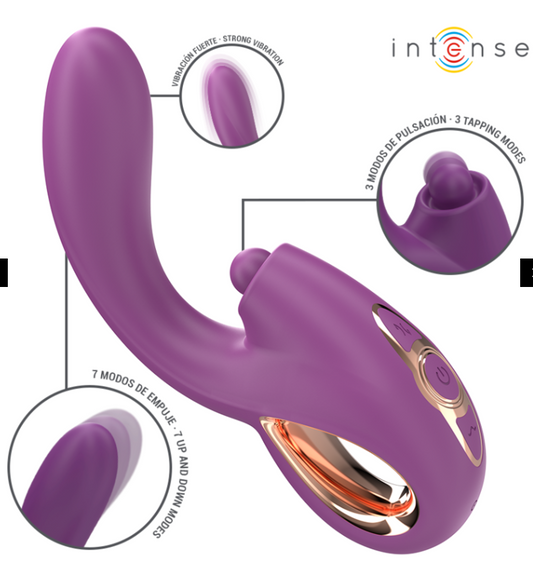 VIBRATEUR MULTIFONCTION POINT G TAPPING & THRUST & VIBRATION VIOLET, LALI