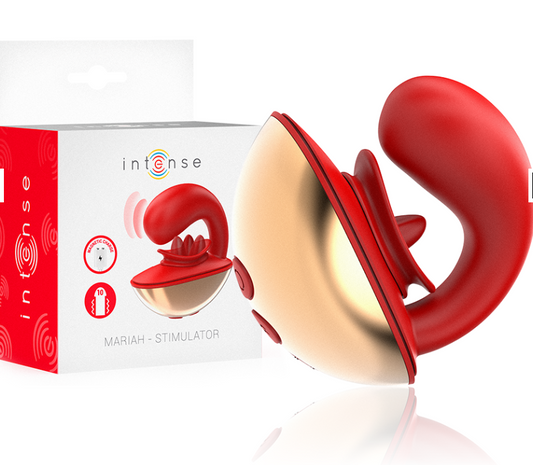 VIBRATEUR & STIMULATEUR MARIAH EN FORME DE U 10 VIBRATIONS ROUGE