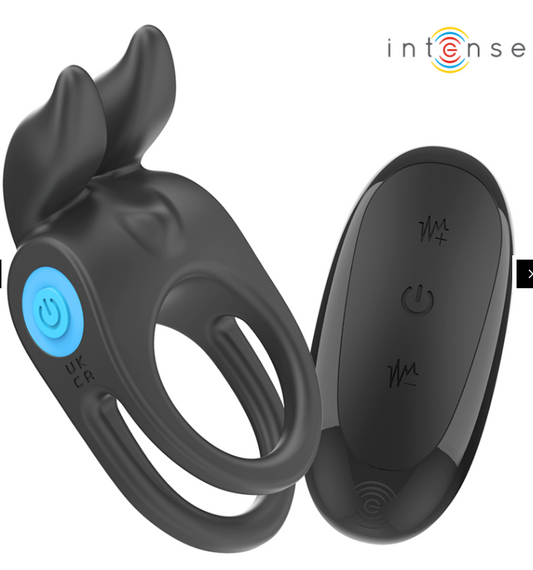 VIBRATEUR DOUBLE ANNEAU PÉNIS 10 VIBRATIONS NOIR