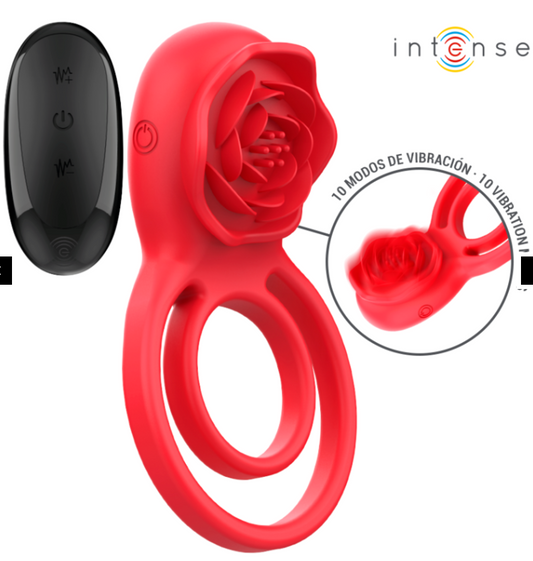 STIMULATEUR ROSE 10 VIBRATIONS ROUGE TELECOMMANDE