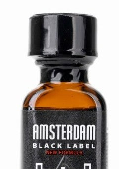 poppers AMSTERDAM BLACK LABEL 24 ML — gros plan
