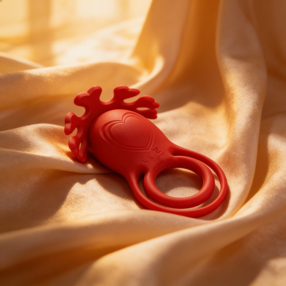 ANNEAU VIBRATEUR RUBEN 7 VIBRATIONS SILICONE ROUGE ou noir — mise en situation