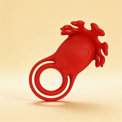 ANNEAU VIBRATEUR RUBEN 7 VIBRATIONS SILICONE ROUGE ou noir — packshot