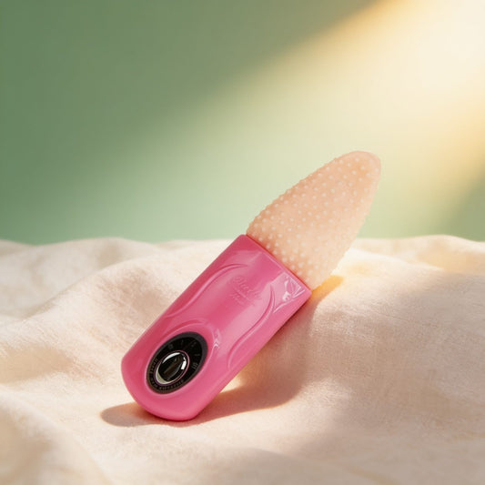 BAILE TONGUE MASSAGER 3V — photo éditoriale sur lin drapé