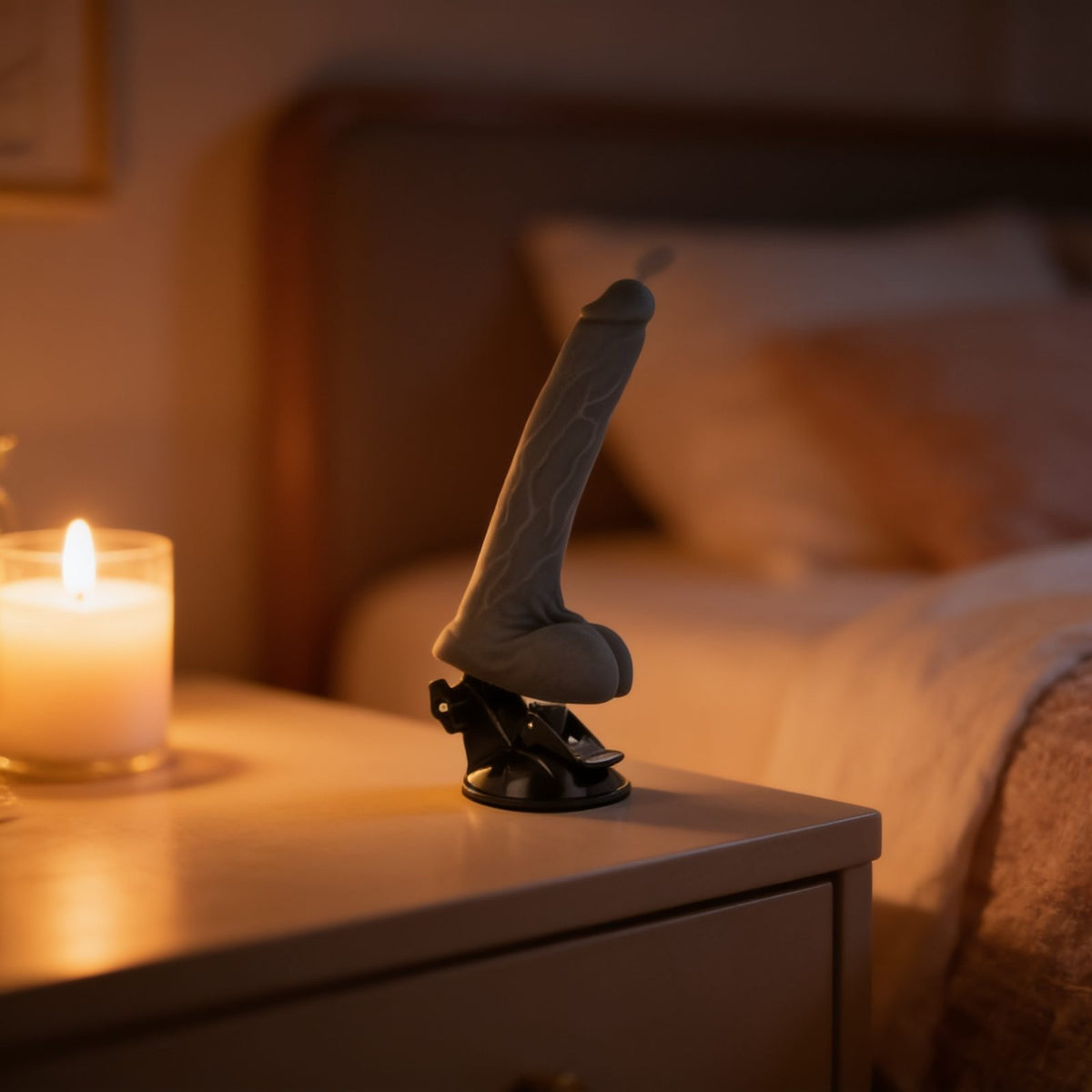 Basecock realistic vibrateur télécommande noir 19 cm — mise en situation