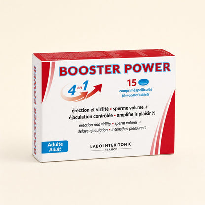 Aphrodisiaque Booster Power 15, packshot studio crème