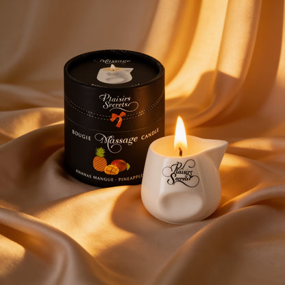 BOUGIE DE MASSAGE ANANAS/MANGUE 80ML — mise en situation