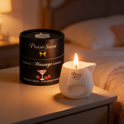 BOUGIE DE MASSAGE DAIQUIRI FRAISE 80ML — mise en situation