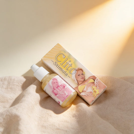 CLITO STIMULA 20ML — photo éditoriale sur lin drapé