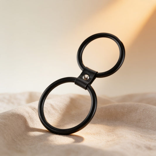DUAL RINGS — photo éditoriale sur lin drapé