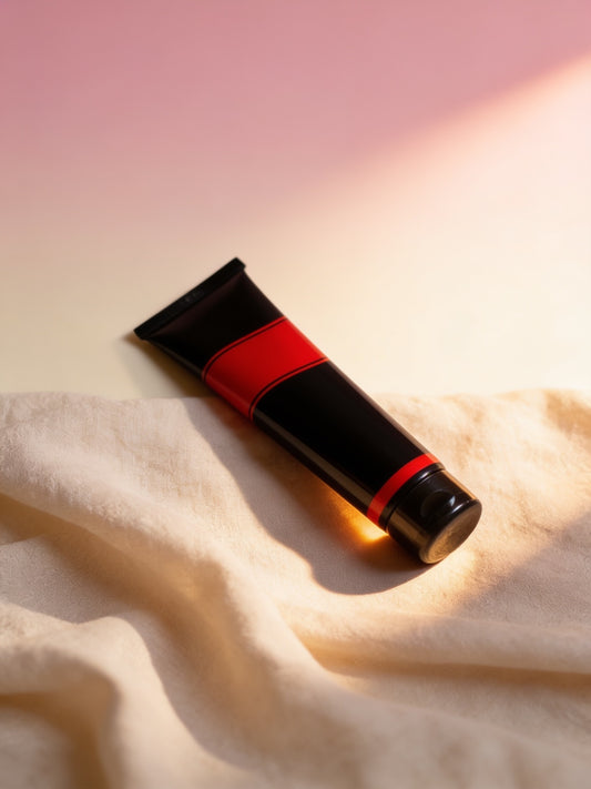 Crème chauffante Mediax For Men Hot sur du lin, fond blush