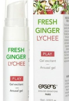 Gel excitant fraîcheur litchi Exsens 15ml — gros plan