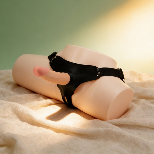 Gode-ceinture pour homme creux — photo éditoriale sur lin drapé