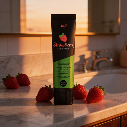 Lubrifiant base eau saveur fraise INTT — mise en situation