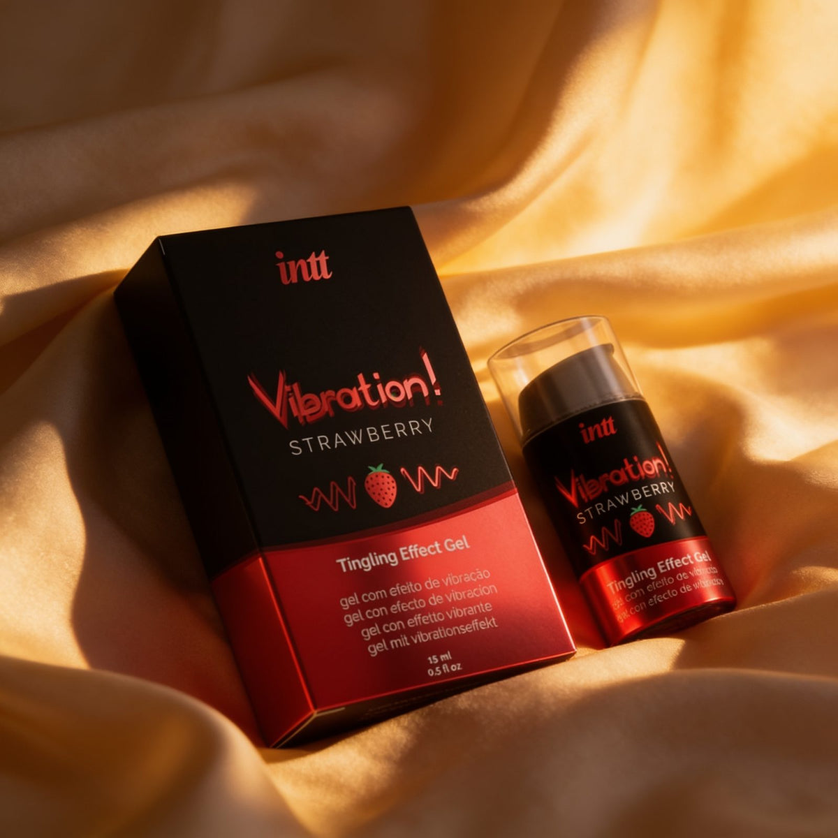 INTT - PUISSANT STIMULANT INTIME GEL VIBRANT LIQUIDE FRAISE 15ML — mise en situation