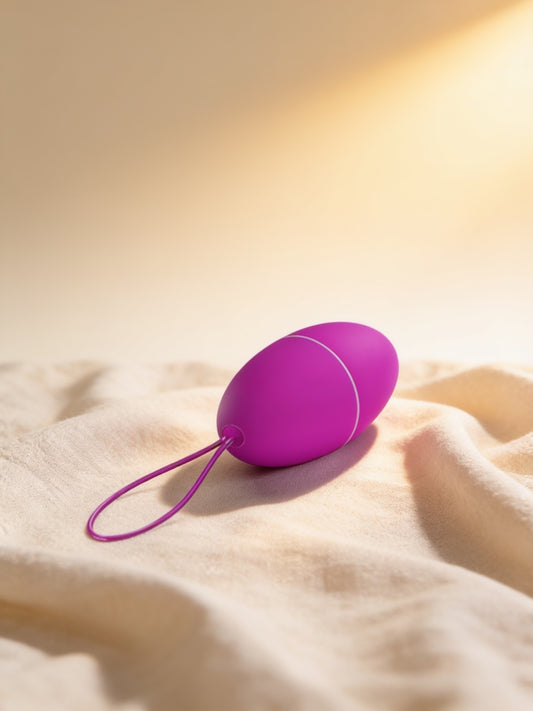 Œuf vibrant Joanne sur du lin, fond crème chaud