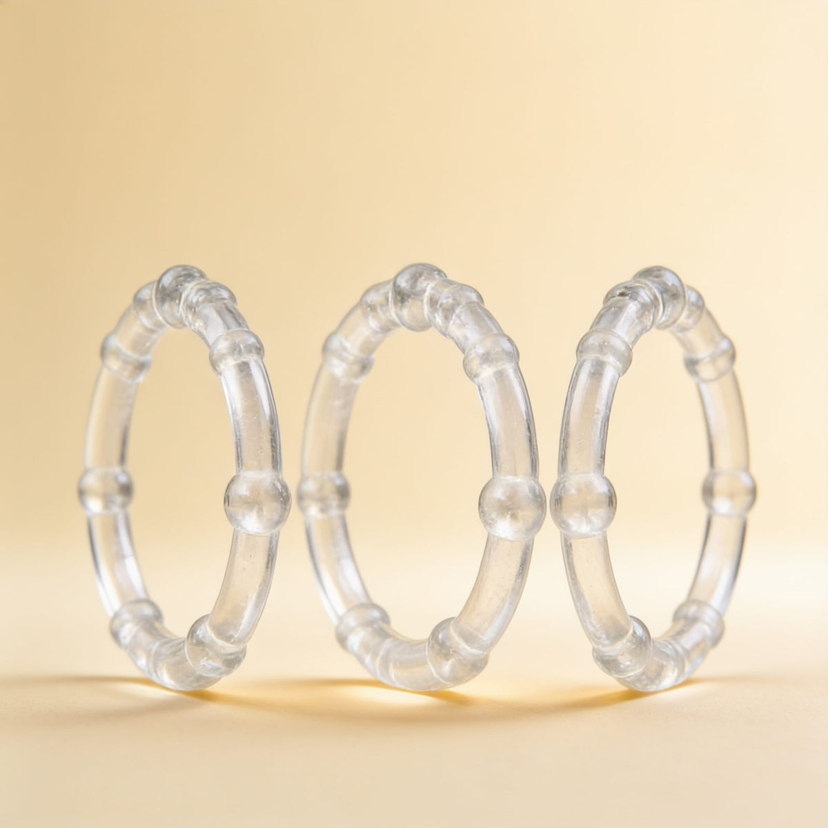 Kit de 3 cockrings Glamy Rings — packshot studio sur fond crème