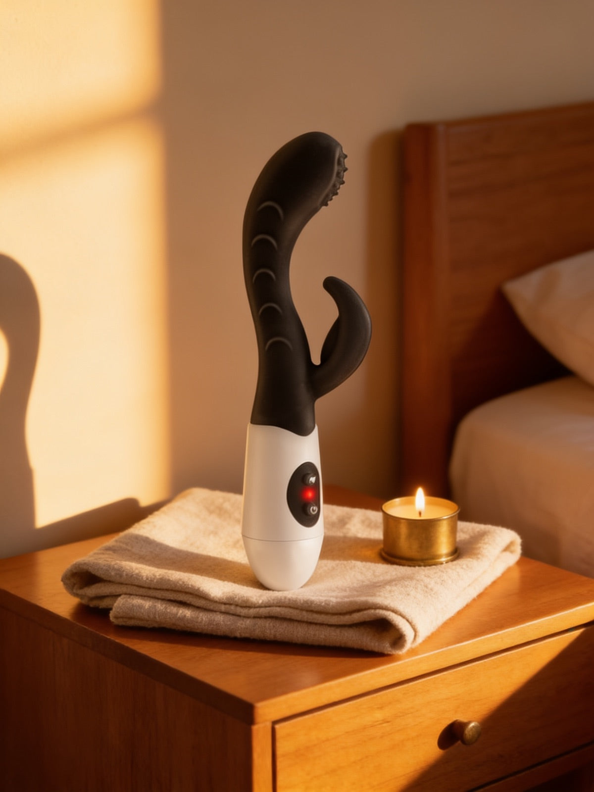 Vibromasseur Leola sur chevet, ambiance chaude