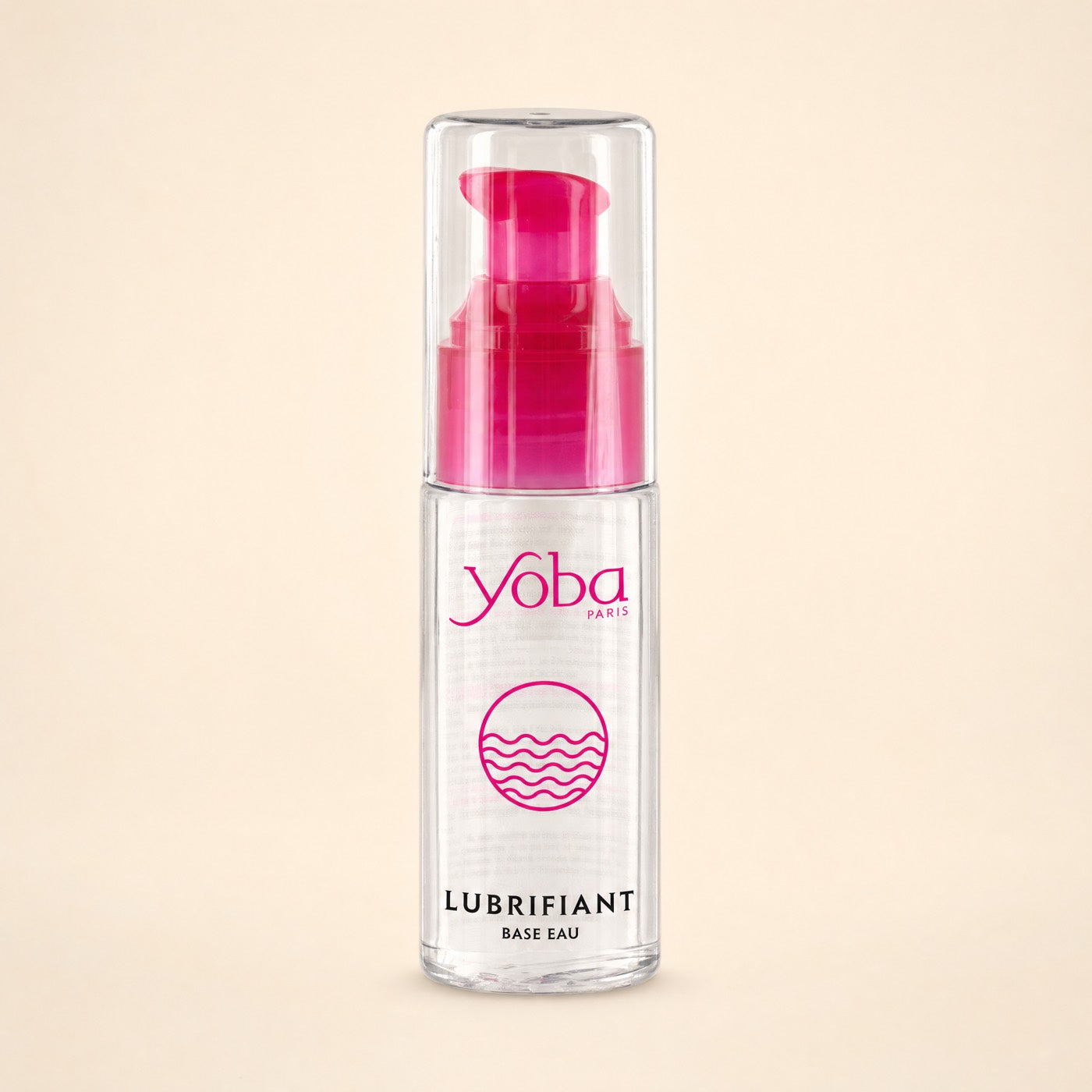 Flacon de lubrifiant base eau Yoba, packshot studio crème