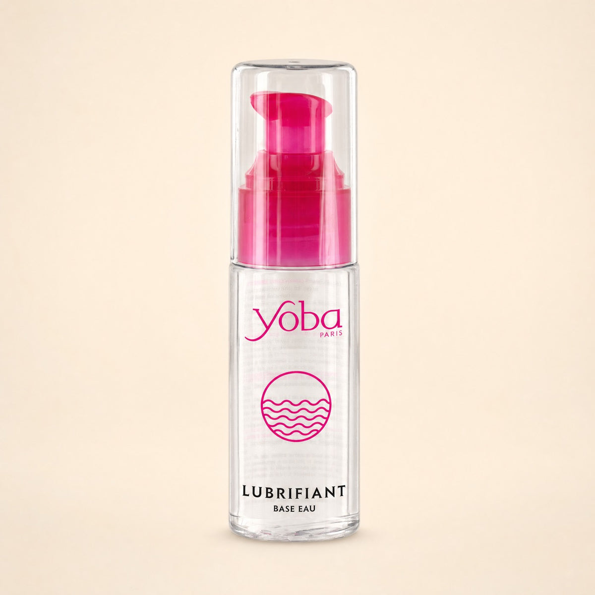 Flacon de lubrifiant base eau Yoba, packshot studio crème