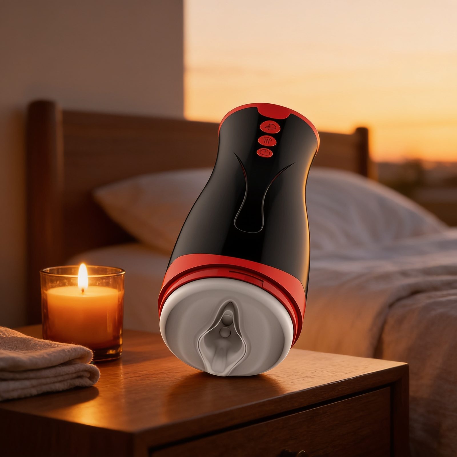 MASTURBATEUR COMPRESSION ET VIBRATION JANGO — en situation, ambiance chaude et discrète