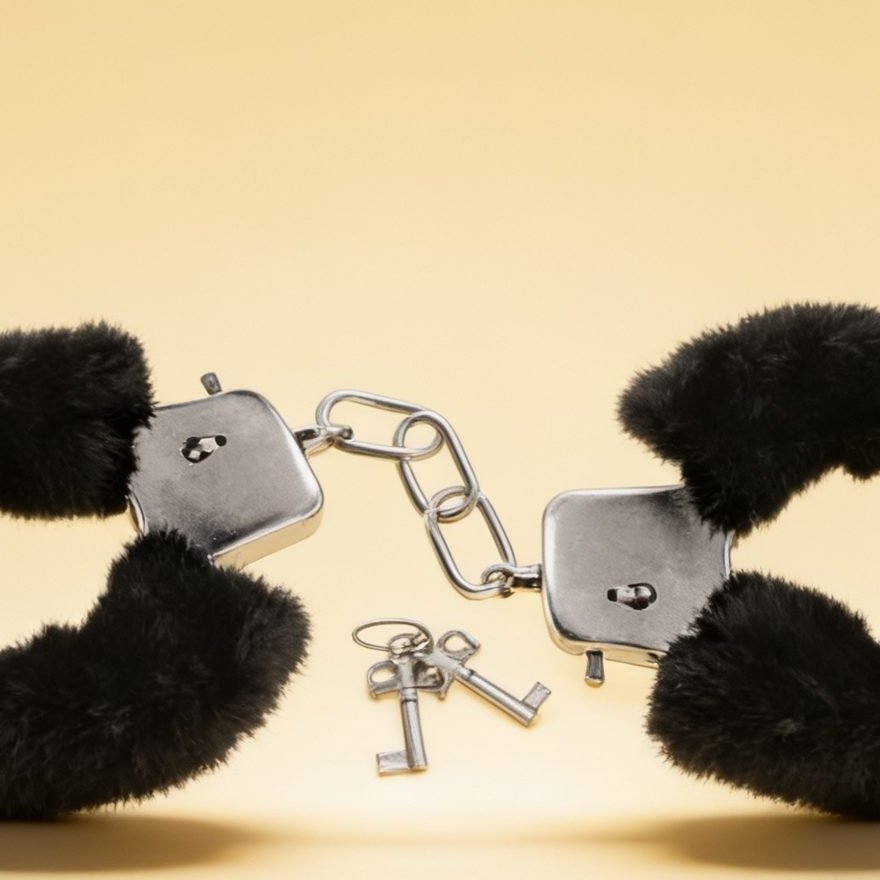 MENOTTES POIGNETS NOIR — gros plan