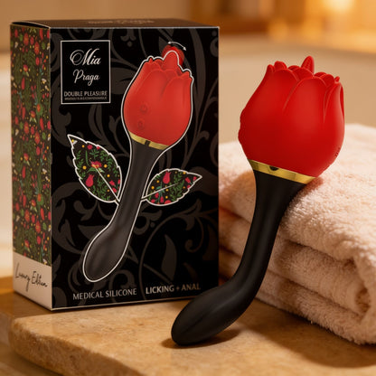 vibromasseur DOUBLE PLAISIR LÉCHANT + ANAL — mise en situation