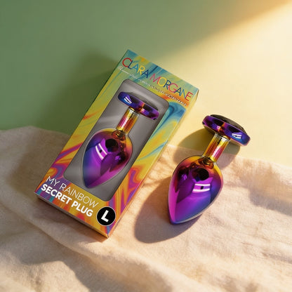 My Little RAINBOW Secret Plug LARGE — photo éditoriale sur lin drapé