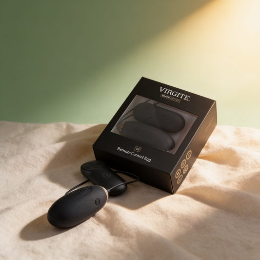 ŒUF VIBRANT G5 RECHARGEABLE BLACK EDITION — photo éditoriale sur lin drapé