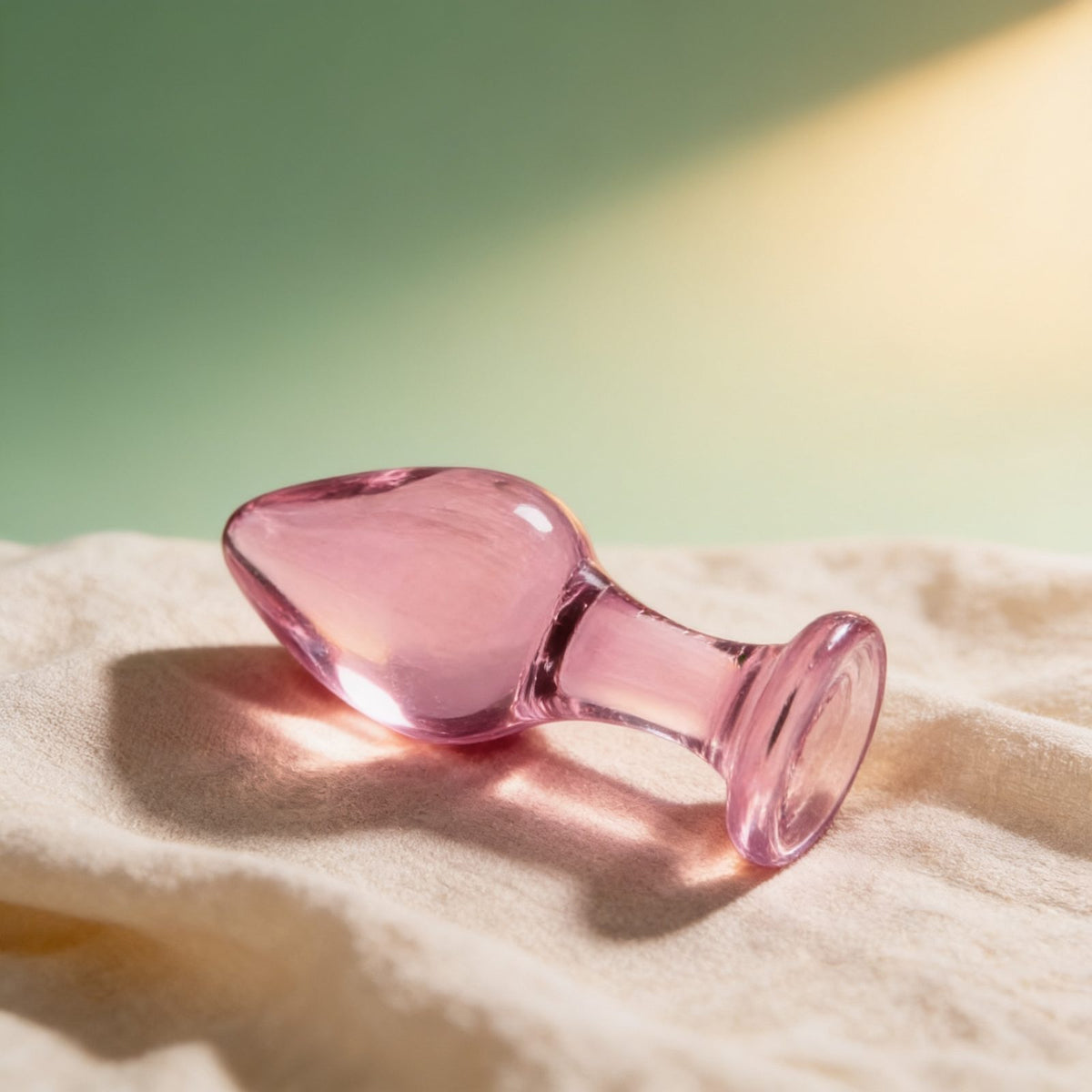 Plug anal boule pointue Glossy Toys 31 Pink — photo éditoriale sur lin drapé