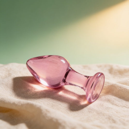 Plug anal boule pointue Glossy Toys 31 Pink — photo éditoriale sur lin drapé