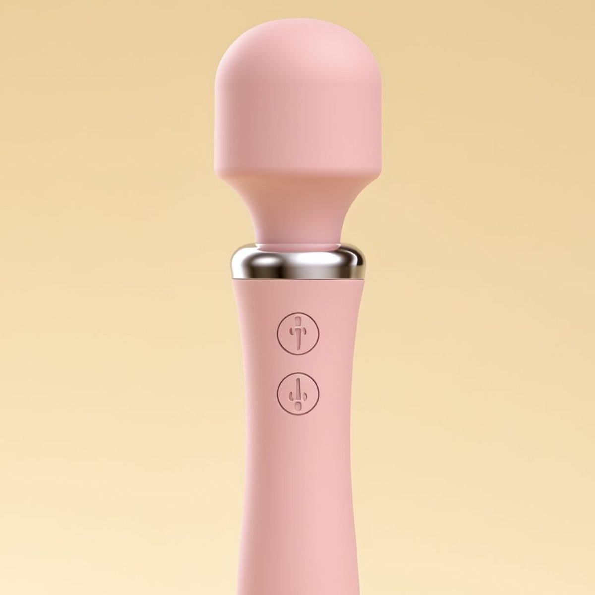 Vibromasseur Powerful Wand rose — gros plan sur la matière et les détails